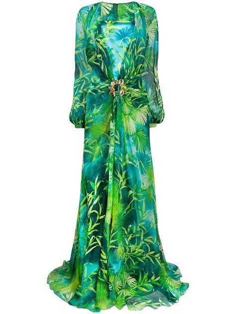 vestito jungle versace 2000|green jungle versace dress.